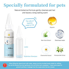 LetsFeed Pet Steam Brush front-view emphasizes compact design for easy home grooming