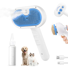 LetsFeed Pet Steam Brush setup image highlights quick grooming prep