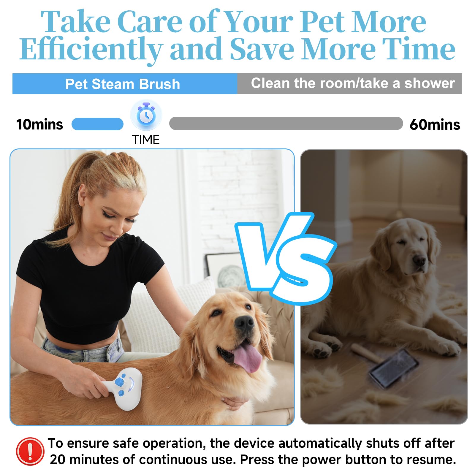 LetsFeed Pet Steam Brush waterless-shampoo-included offers convenient cleansing option