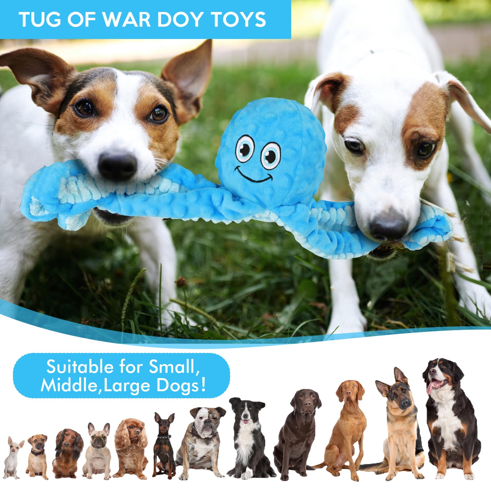 Letsmeet durable octopus chew toy supports chewing and active exploration.