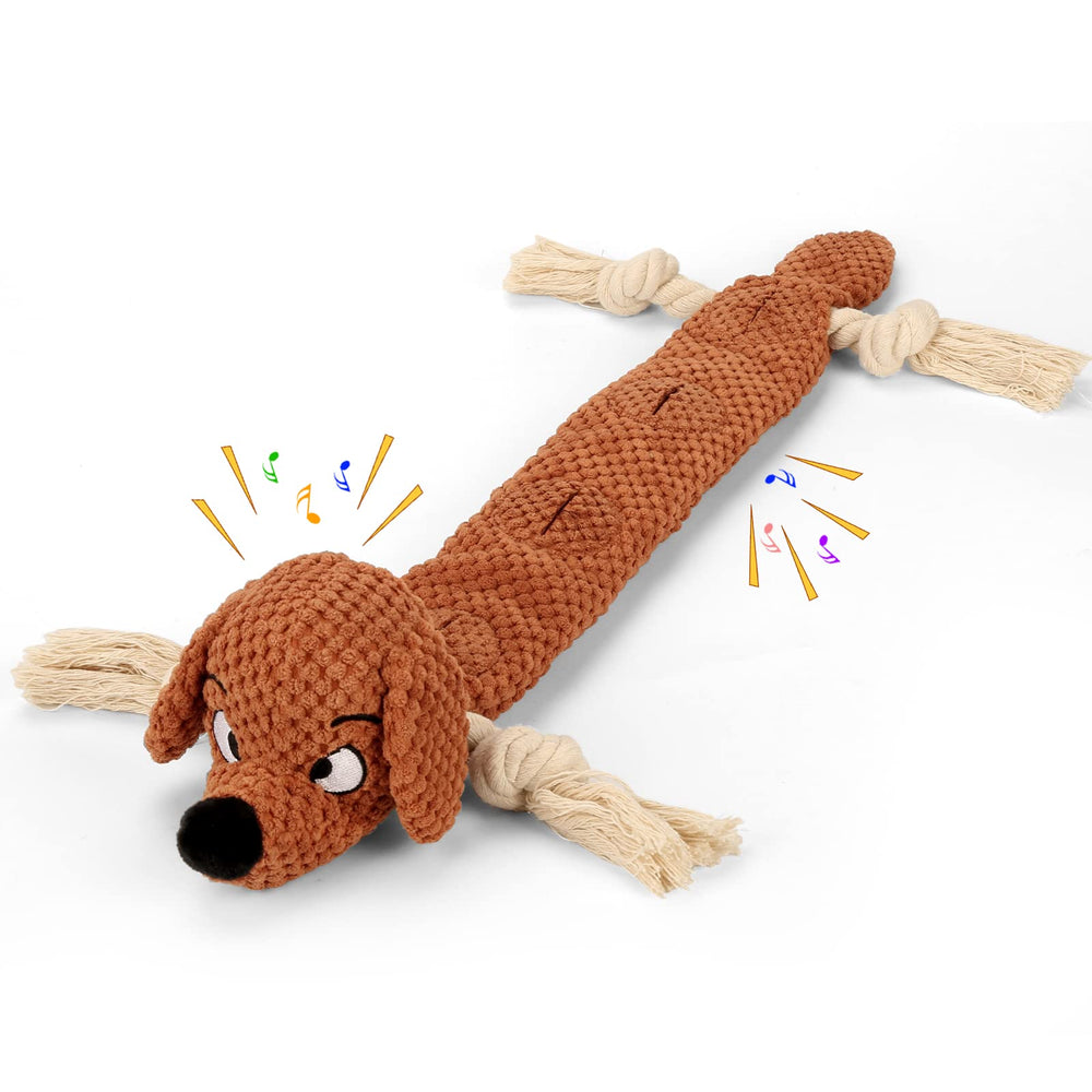 Letsmeet juguete perro chirriante con peluche y crink para juego sensorial