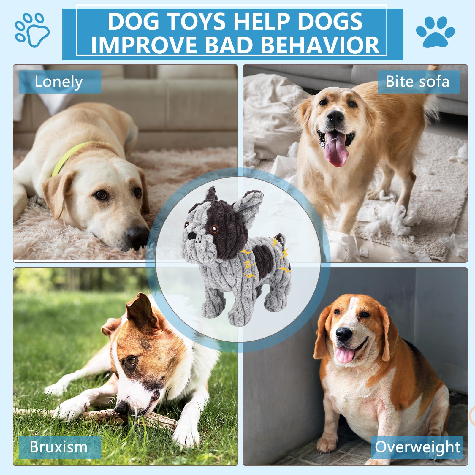 Letsmeet diseño animal en peluche, ideal para morder y mantener al perro entretenido.