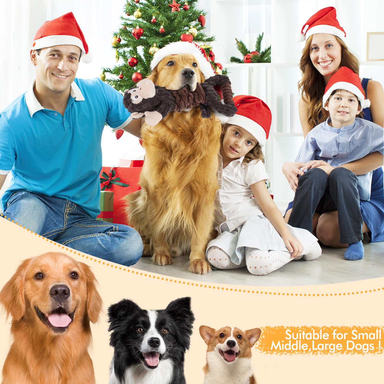 Letsmeet plush dog toy withstands energetic play for lasting fun.