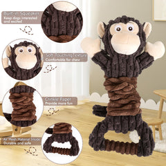 Letsmeet plush dog toy squeak action invites fetch and tug, boosting bonding.