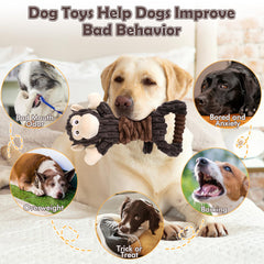 Letsmeet plush dog toy tug interactive highlights durable design for tough chewers.