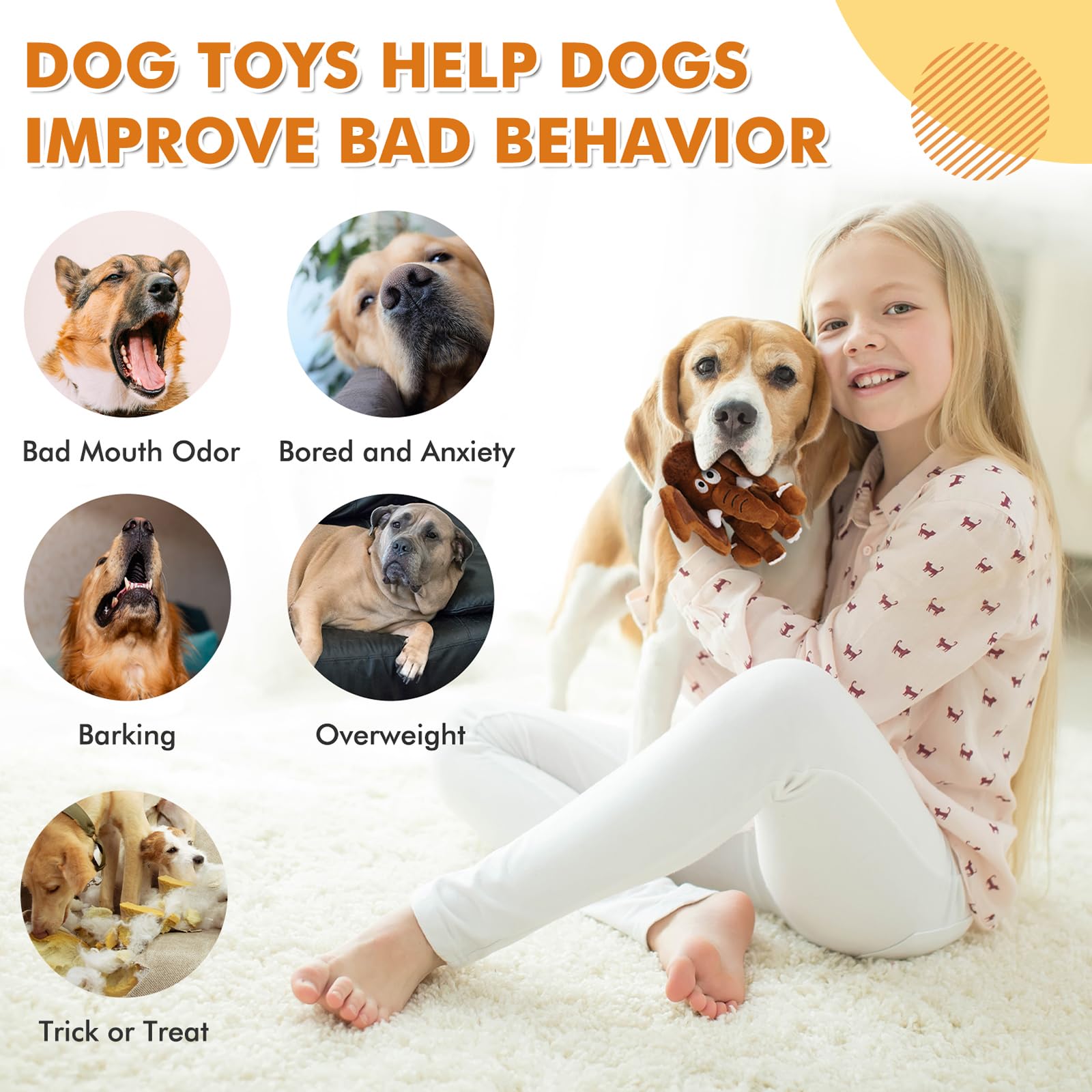 Letsmeet plush dog chew toy with reinforced seams for durability during chewing