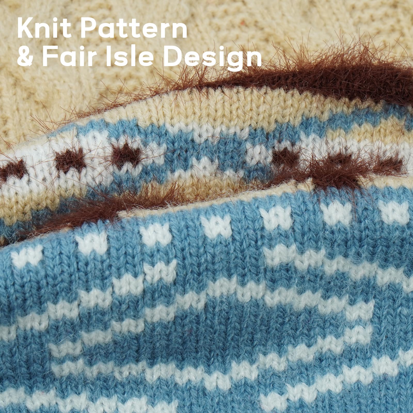 LETSQK fair isle knit detail on dog sweater for stylish photos