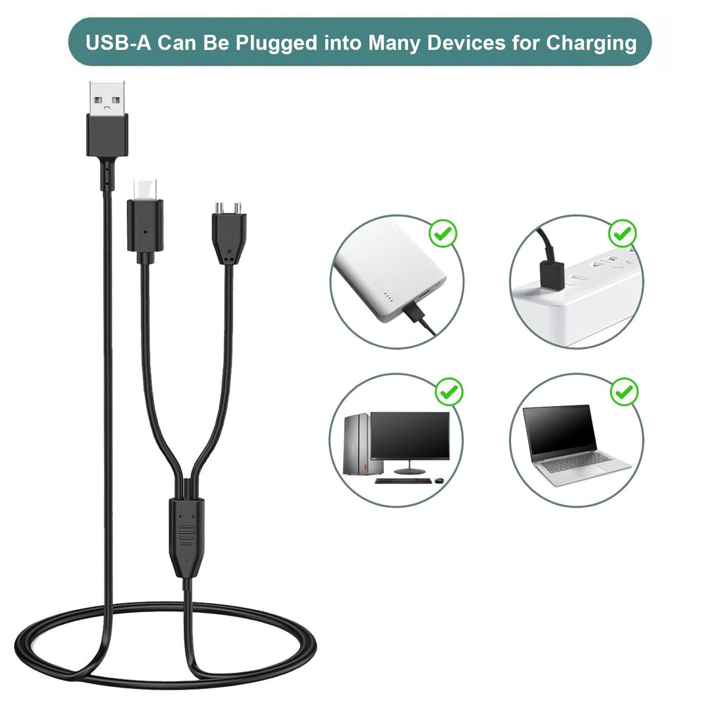 Lettou charger cord 3-3ft length laid out for flexible reach
