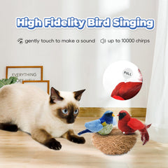 LEWISER chirping tit with silvervine mechanism invites attentive stalking and playful pounces.