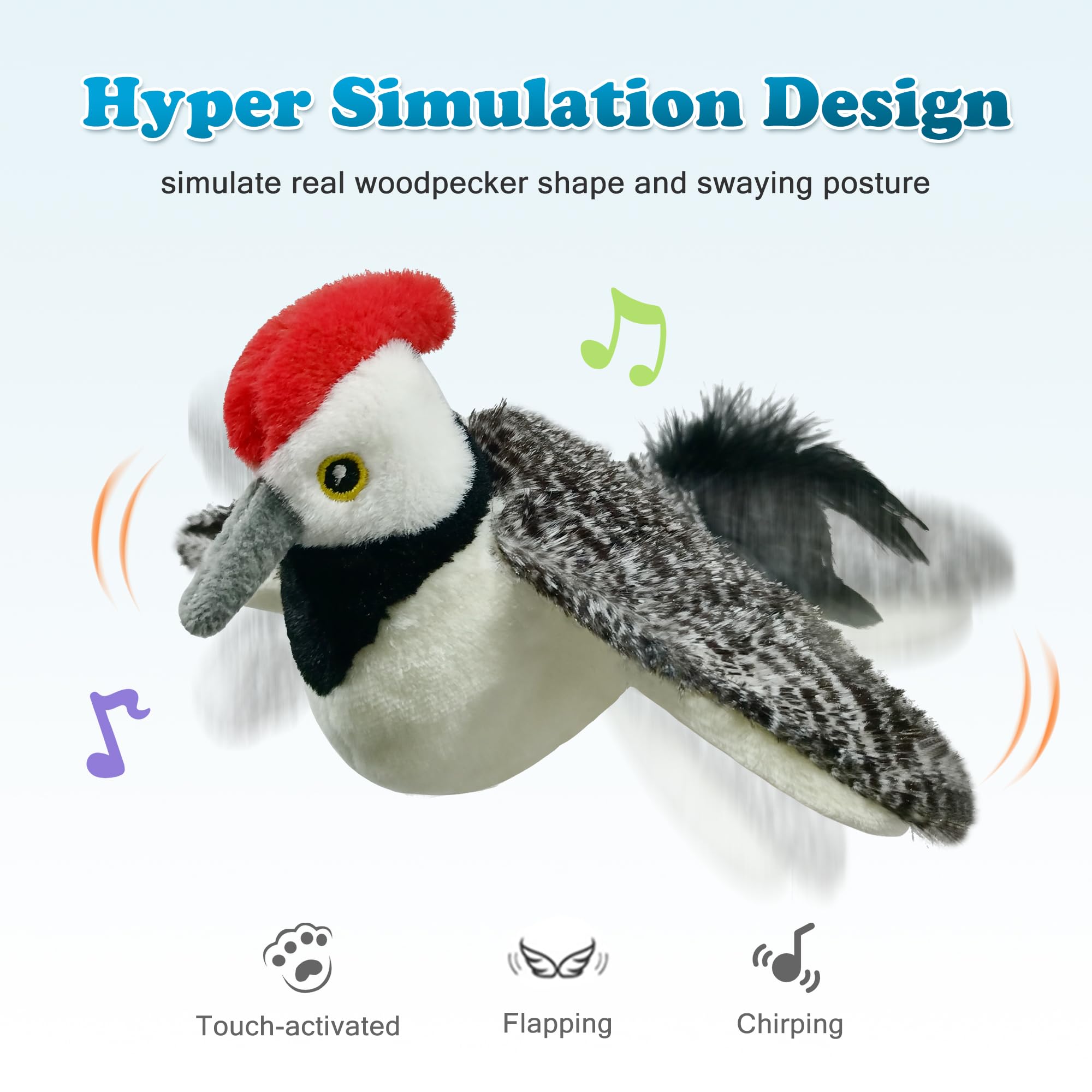 LEWISIER cat toy side angle shows wings in motion for interactive chasing.