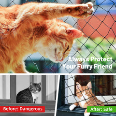 Lewondr cat-netting sunproof-closeup shows weather-resistant mesh for long-lasting use.