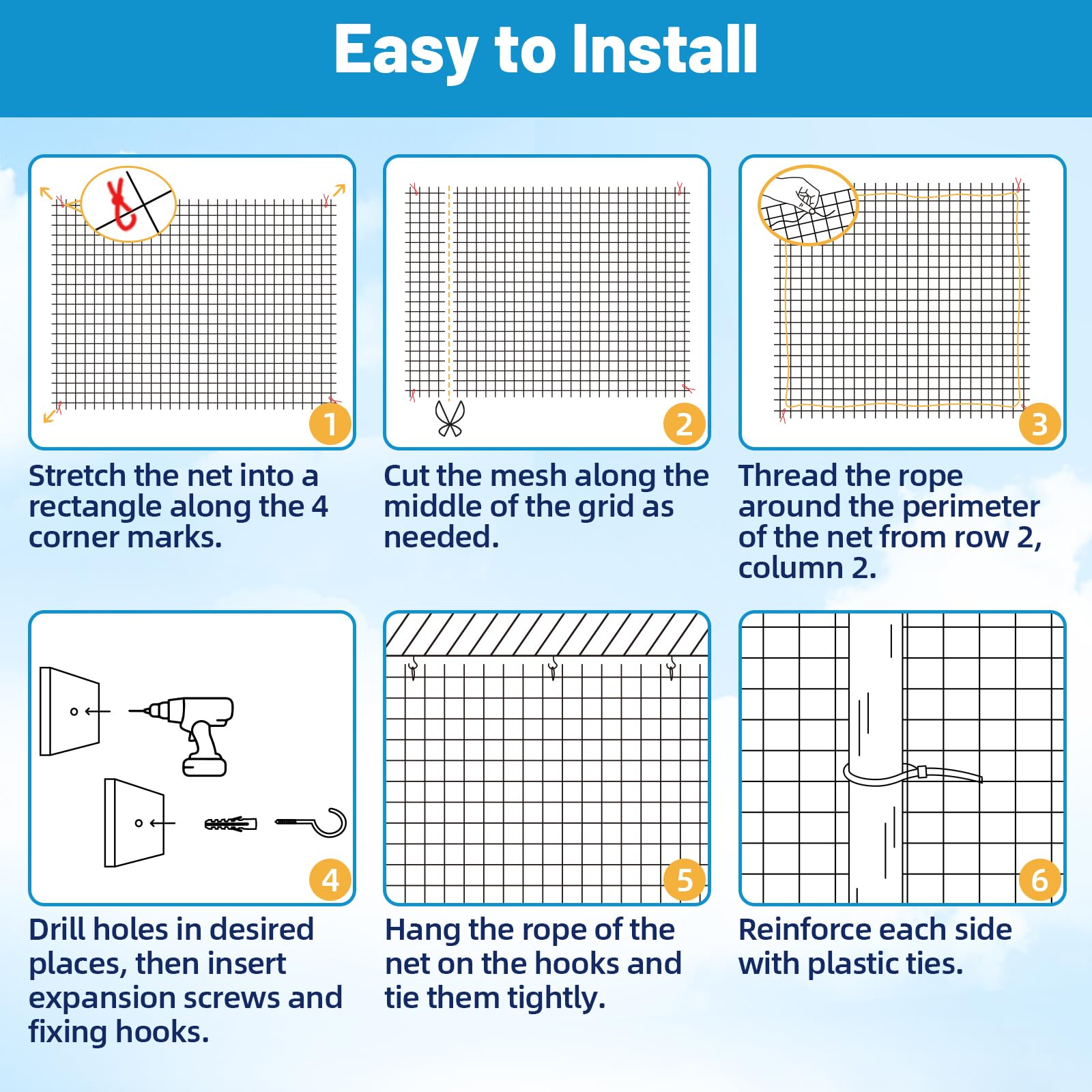 Lewondr cat-netting wide-application demonstrates protection on balcony, patio, or railing.