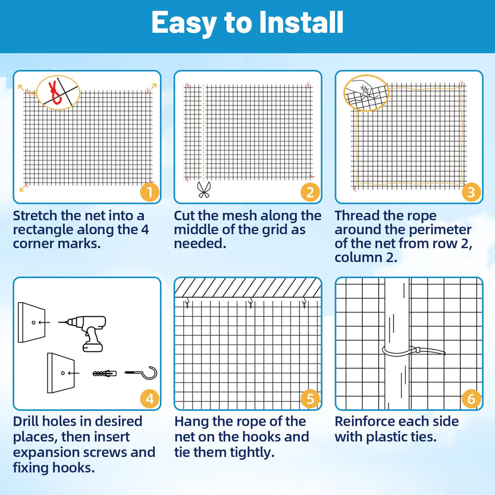 Lewondr cat-netting wide-application demonstrates protection on balcony, patio, or railing.