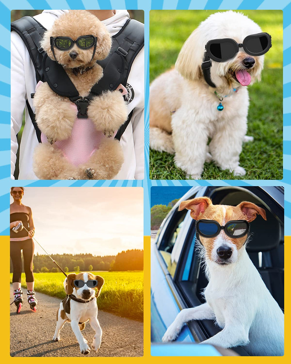 Lewondr lightweight dog sunglasses at 1.27 oz for everyday use