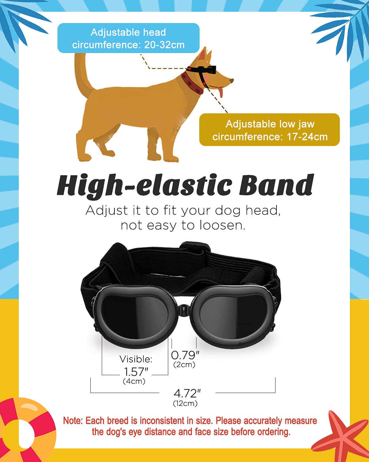 Lewondr dog sunglasses windproof design protects eyes during outdoor play