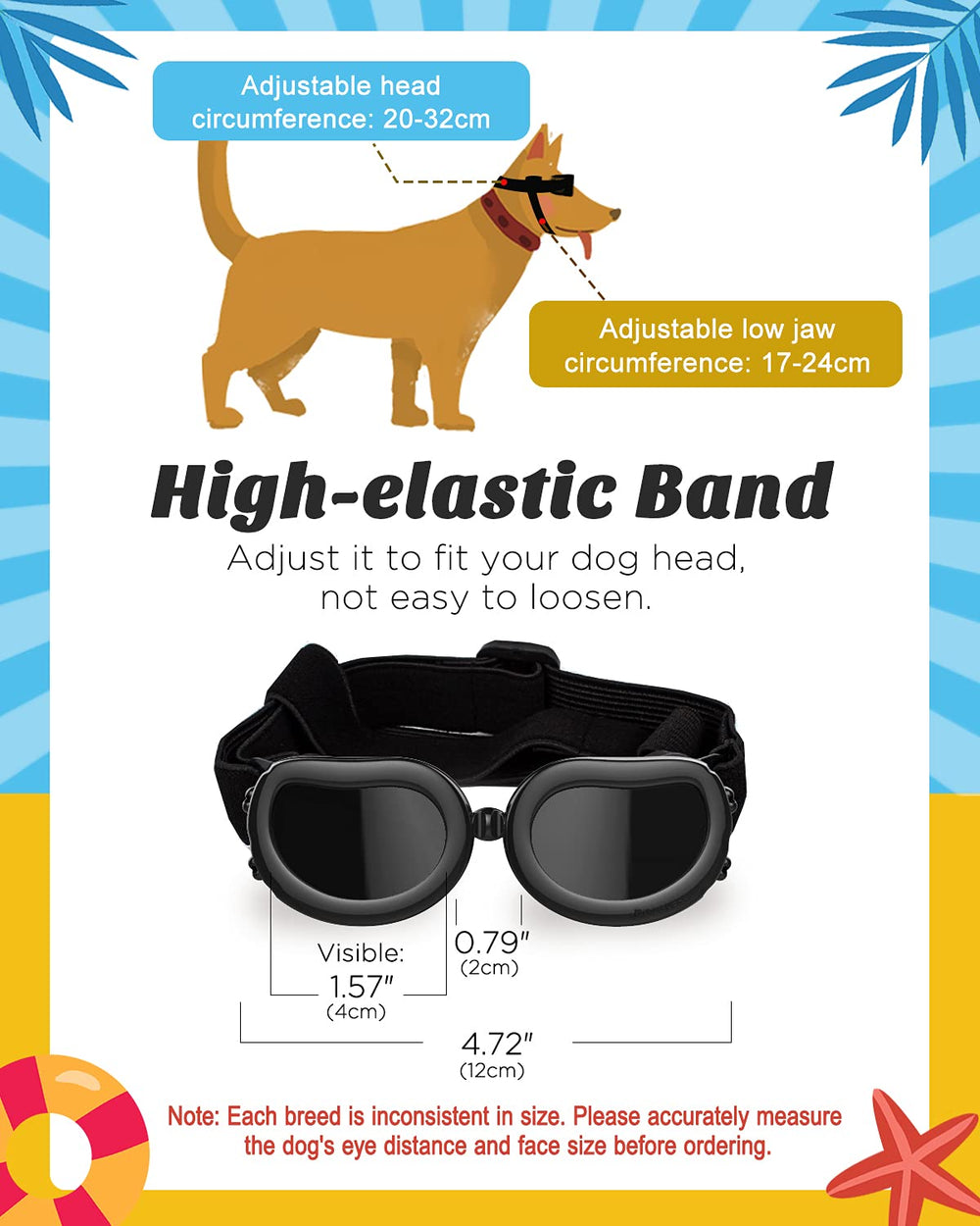 Lewondr dog sunglasses windproof design protects eyes during outdoor play