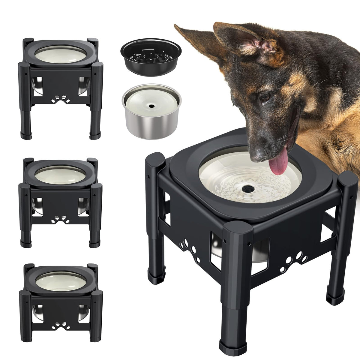 Lewondr elevated dog water bowl no spill shows spill-free design for clean floors