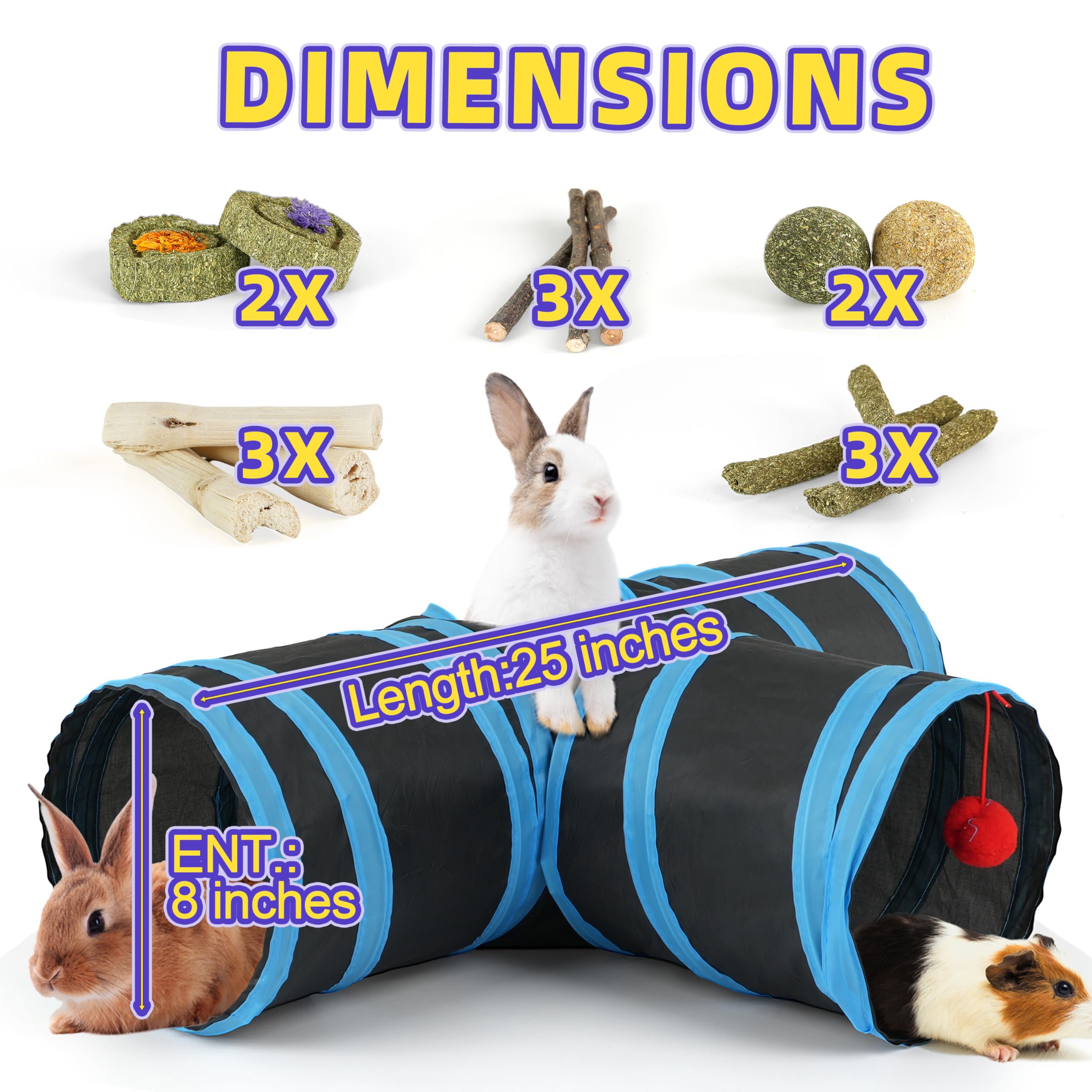 LEXASTLE 13pcs Bunny Toys set for engaging nibbling and play