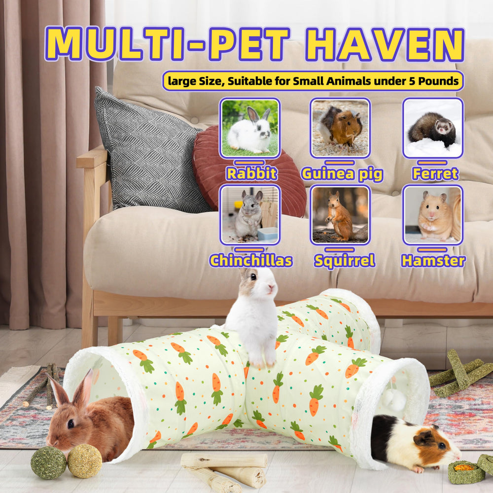 LEXASTLE Bunny Tunnels 25-inch tunnel fits small pets up to five pounds.