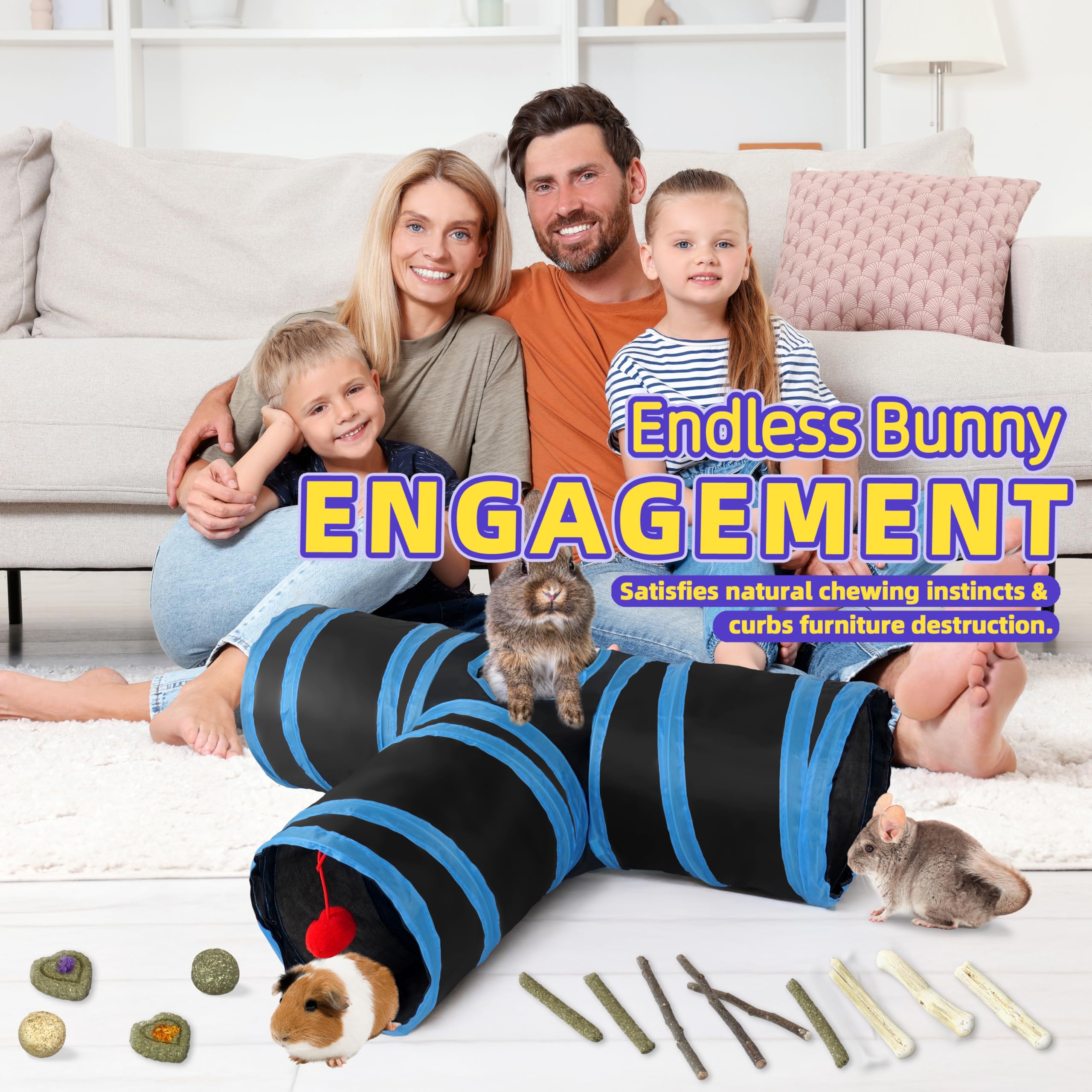 LEXASTLE Fit-size Tunnel Suitable for rabbits and small pets under 5 lbs