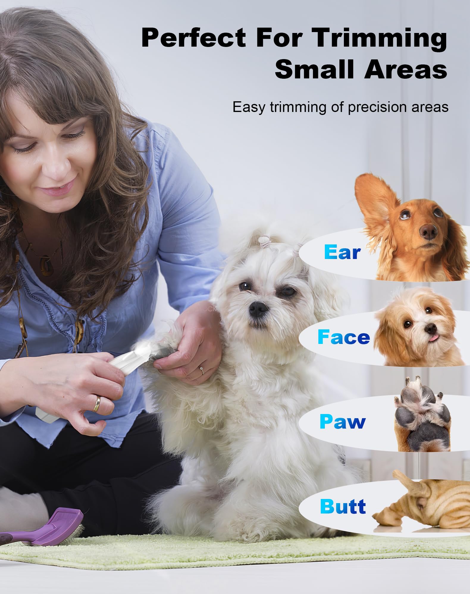 lexflext face-ear-paw trimming supports gentle grooming around sensitive areas