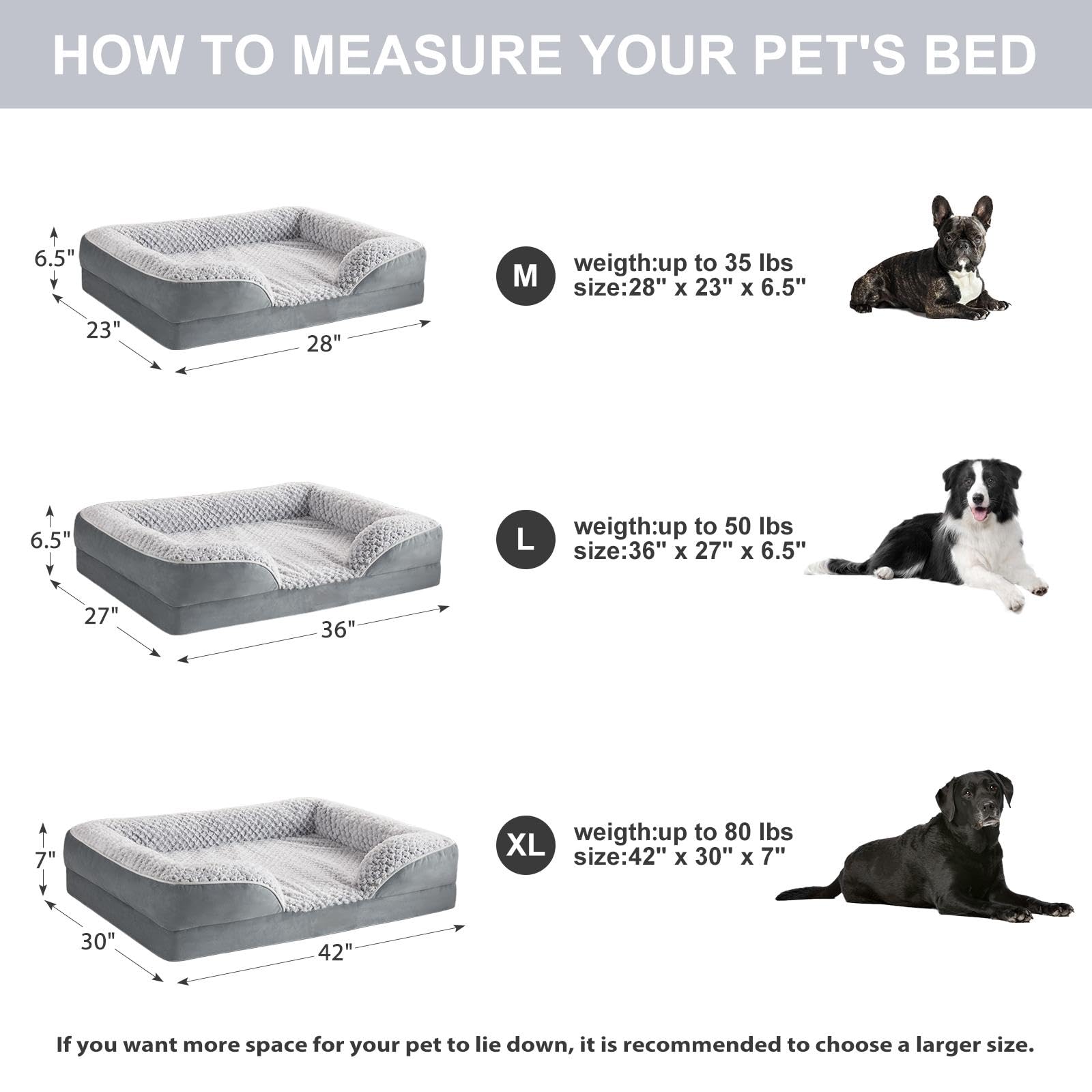 LEXTRO 36x27-dog-bed provides generous space for large dogs to stretch.