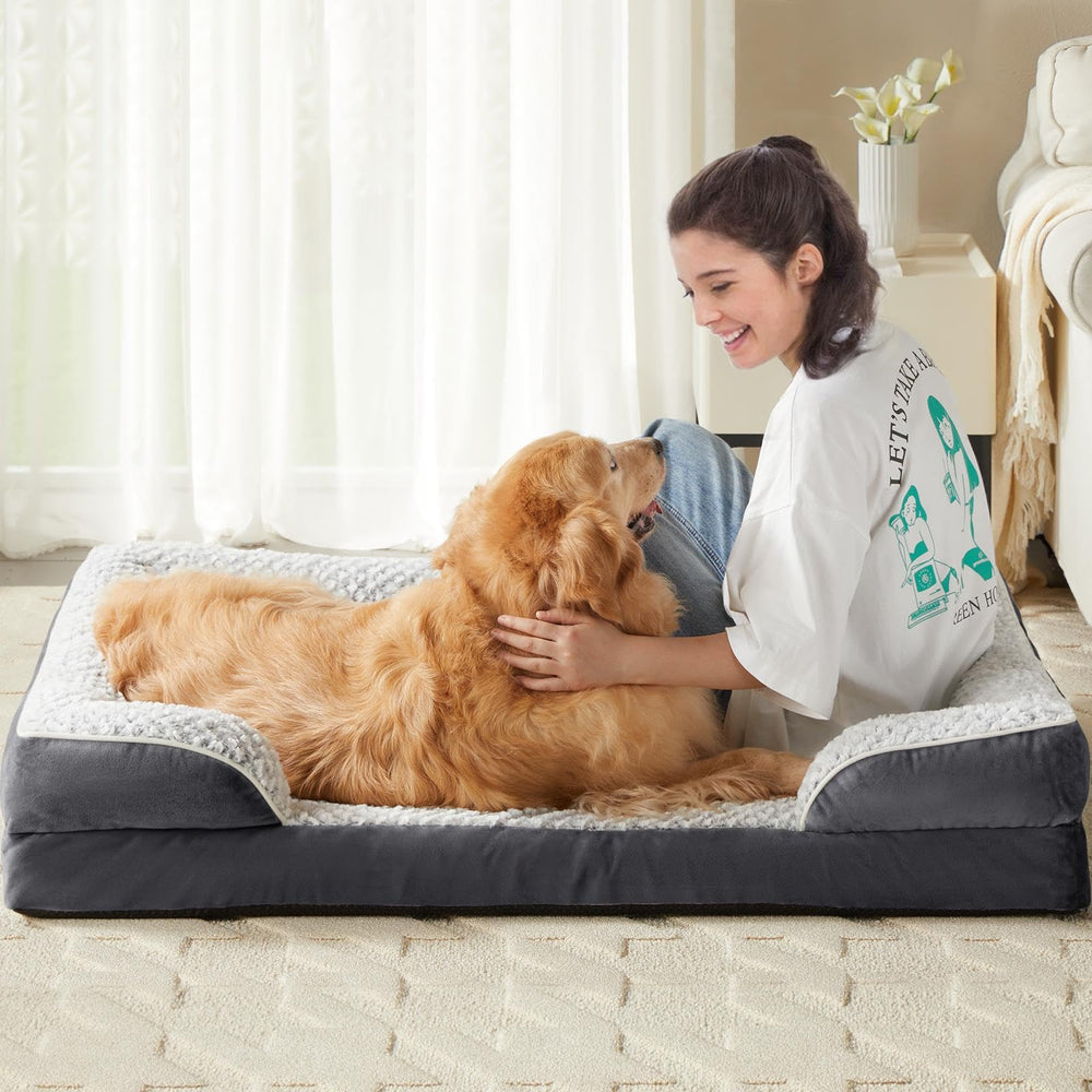 LEXTRO 42-inch by 30-inch by 7-inch bed offers generous space for large dogs.