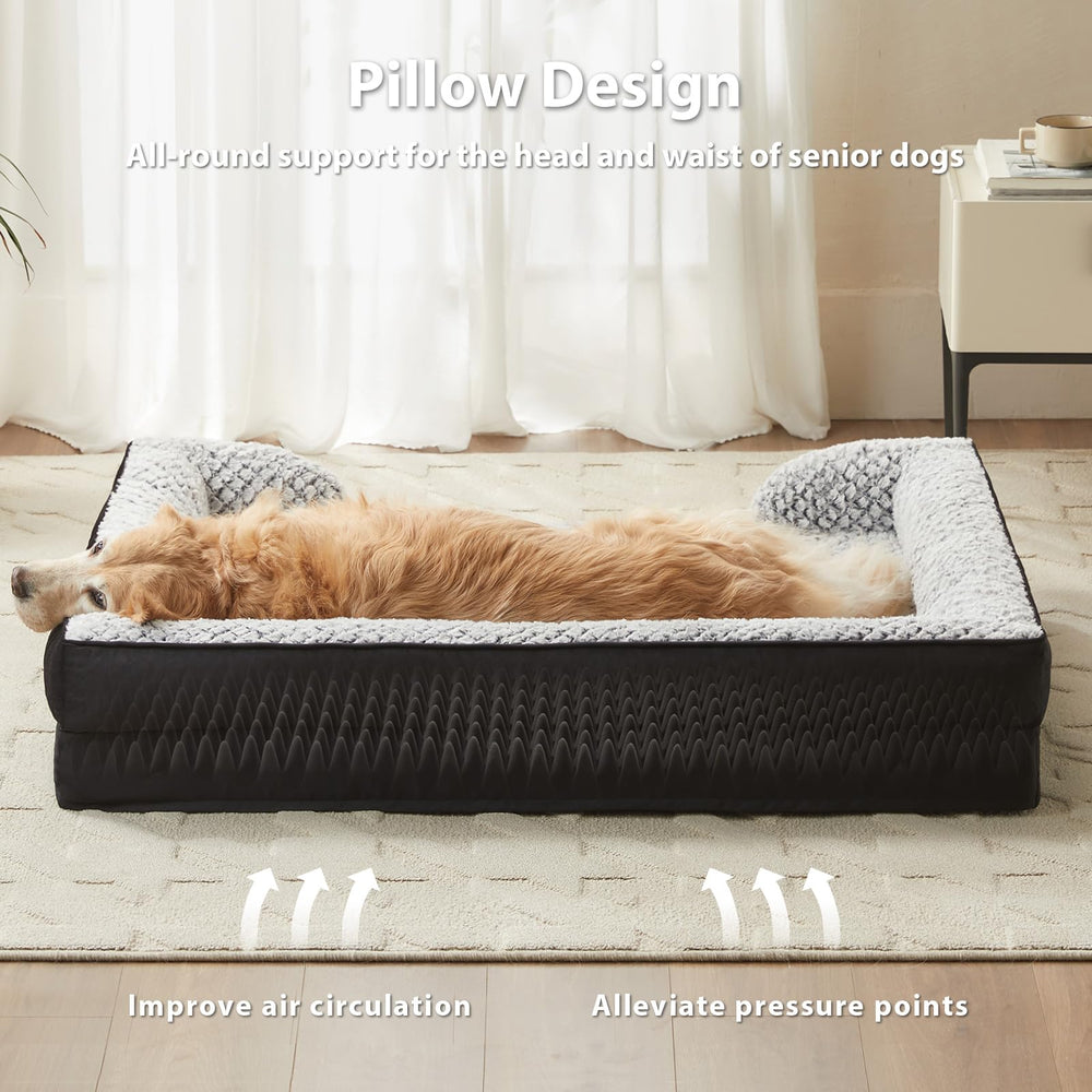 LEXTRO 36x27 inch bed with bolster supports curling and neck alignment