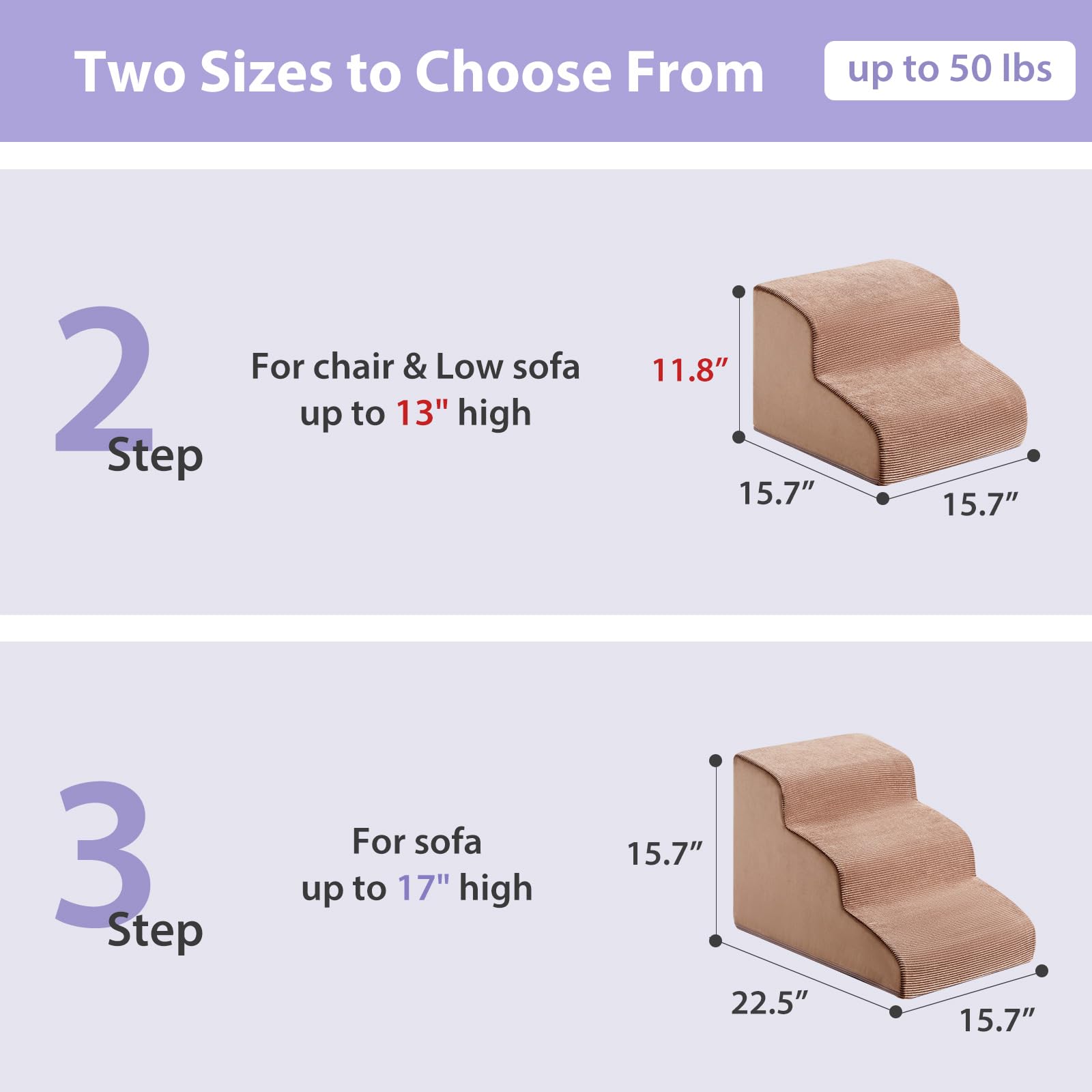LEXTRO Dog Stairs detachable cover is machine washable for easy cleaning
