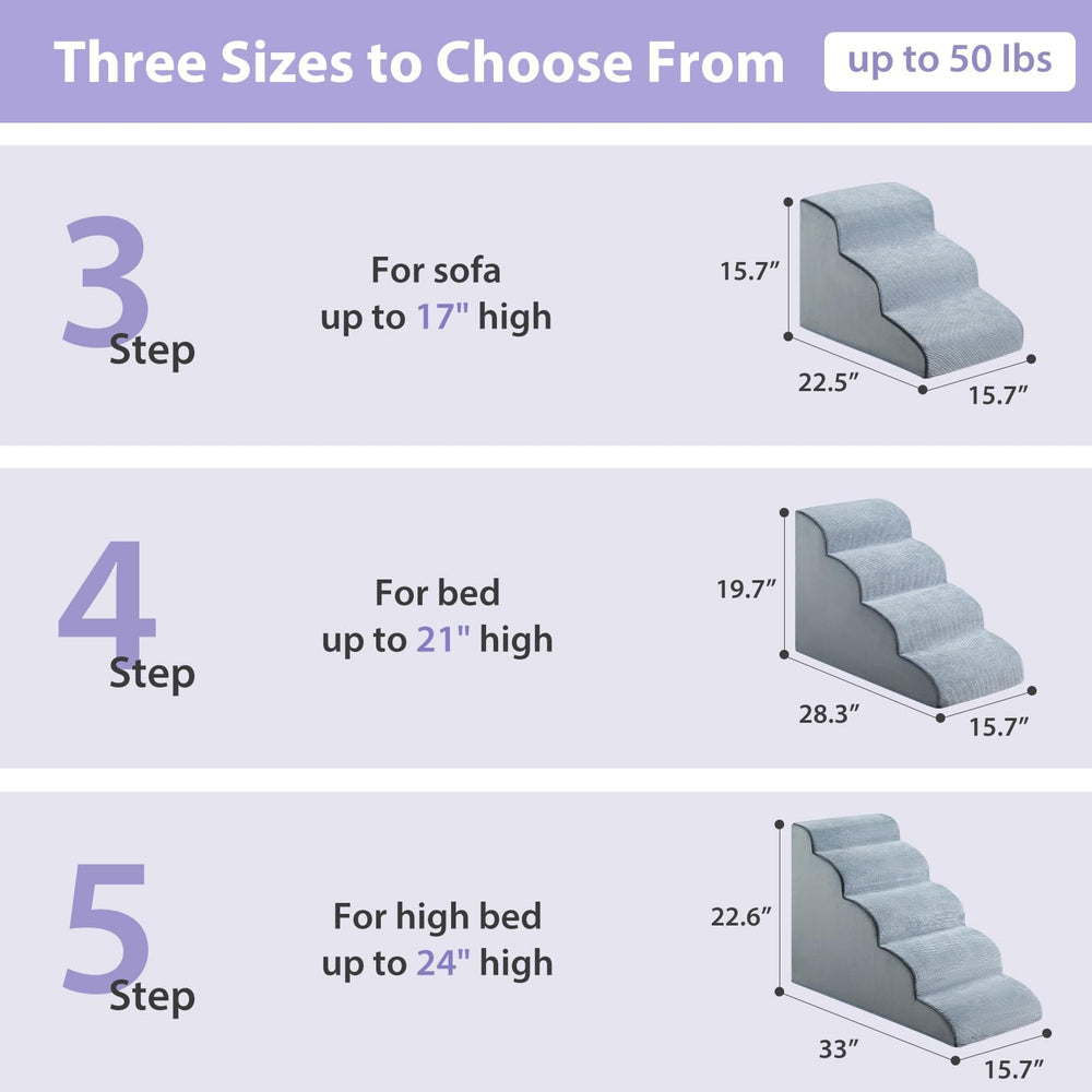 LEXTRO dog stairs no-installation design sets up quickly beside a bed