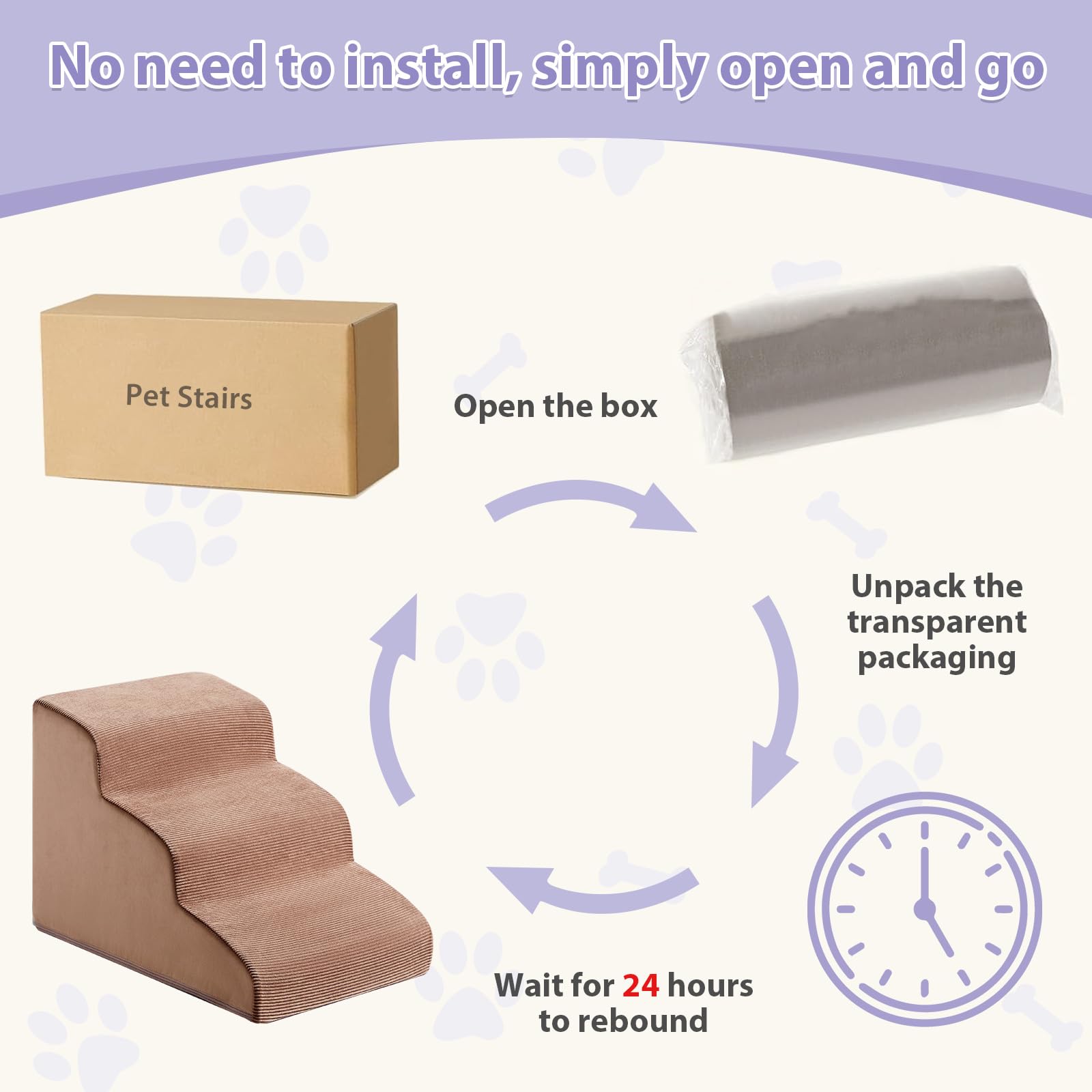 LEXTRO Dog Stairs usable on couch or bed for cats and dogs