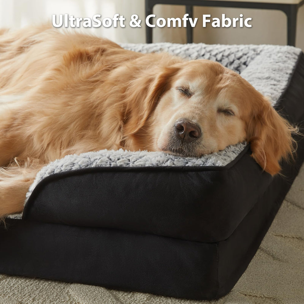 LEXTRO large dog bed close-up shows egg crate texture enhancing comfort