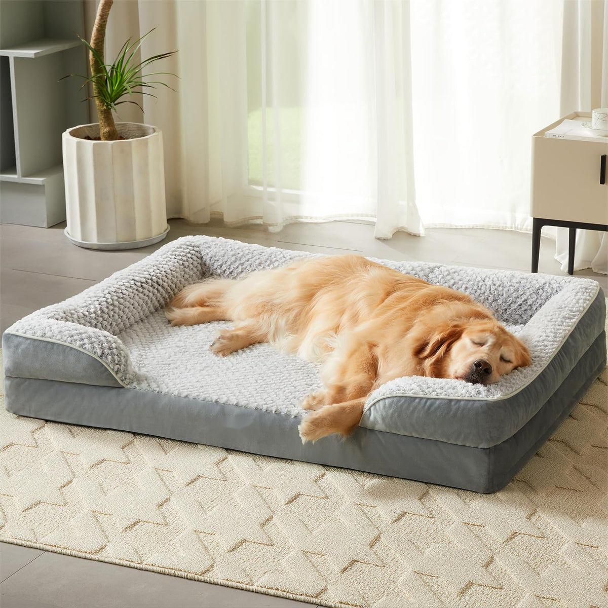 LEXTRO orthopedic-dog-bed-egg-crate-foam provides targeted joint support for large dogs.