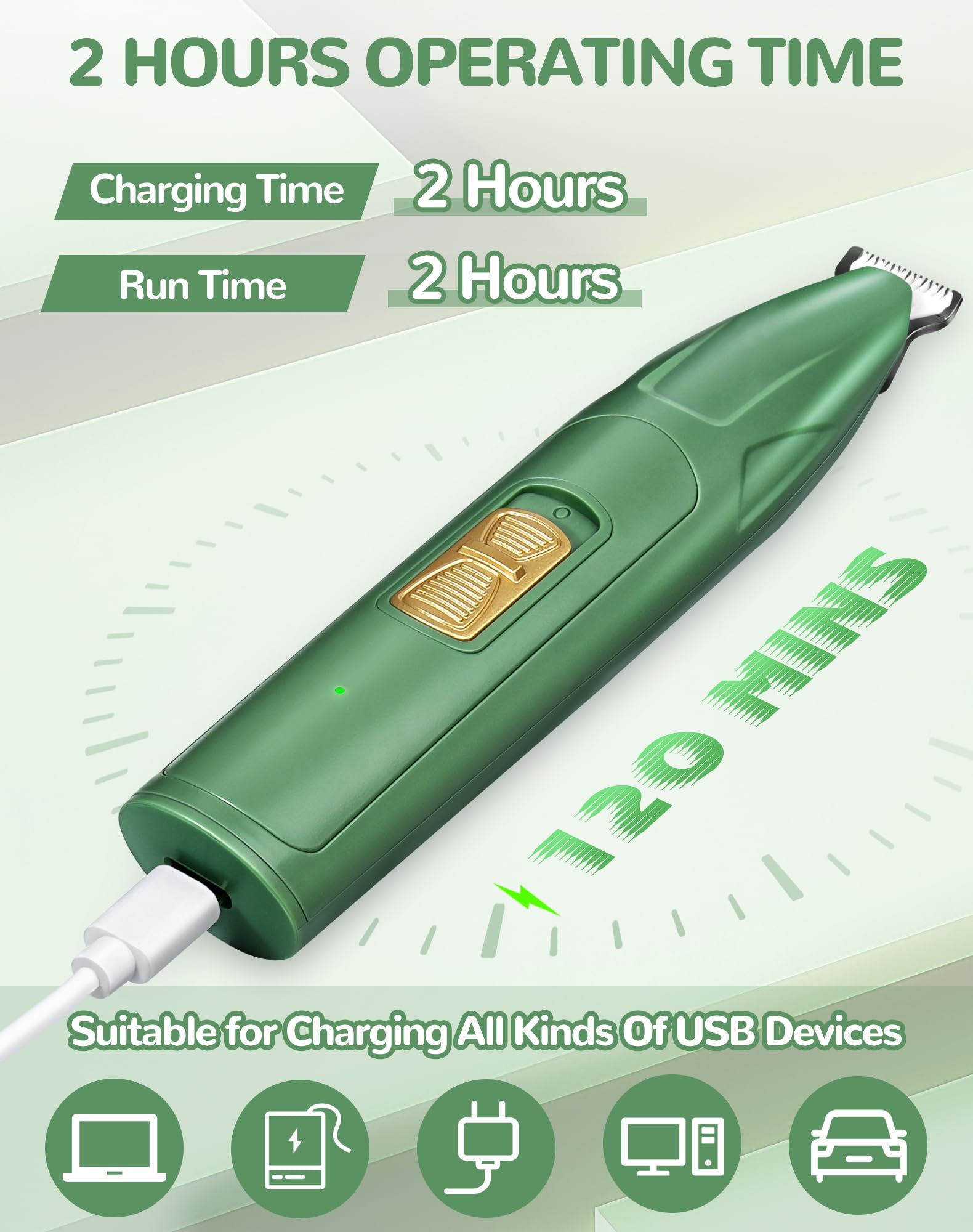 LEYOUFU dog clippers green-speeds two trimming settings for precision