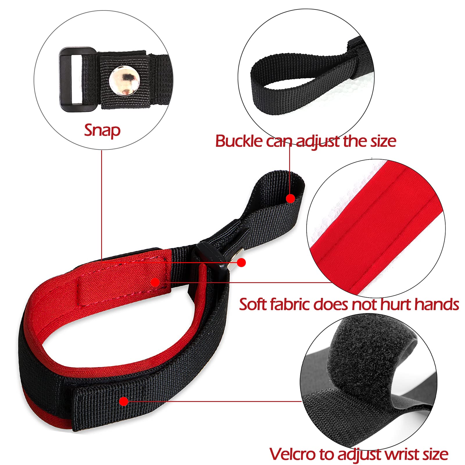 LFCXHTY hands-free wrist strap buckle close-up for quick leash attachment and secure fit.