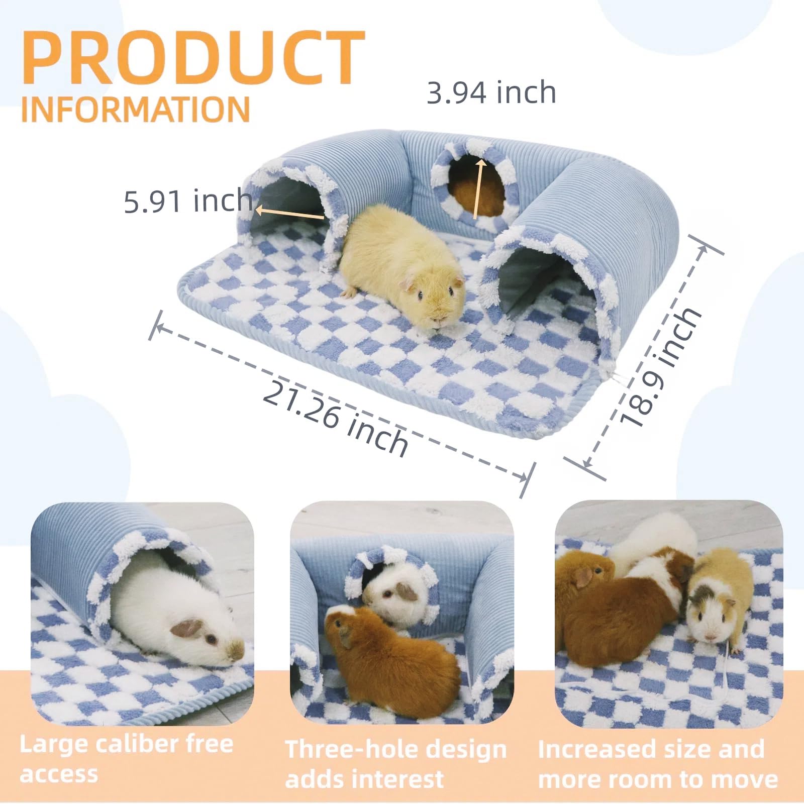 Lfokd Guinea Pig Hideout warm bed double-layer fabric for soft comfort.