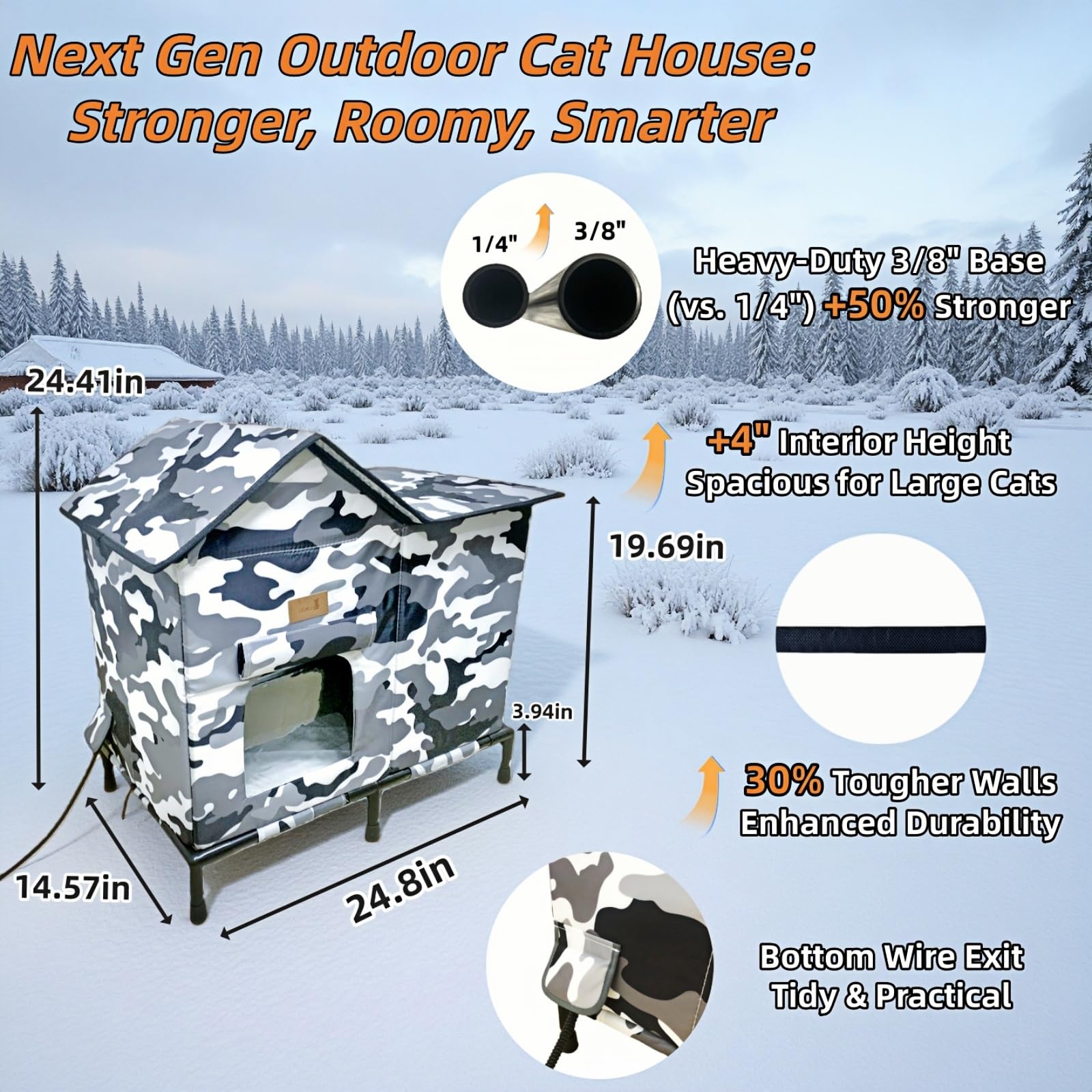 Lfokd sturdy cat house frame supports up to 100 lbs