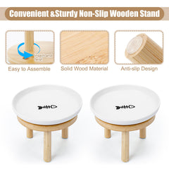 Lfpkixise elevated cat bowl design promotes ergonomic feeding posture.
