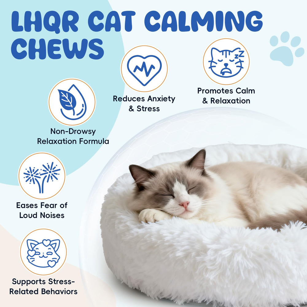 LHQR Calming Chews daily-use jar, simple to feed with meals.