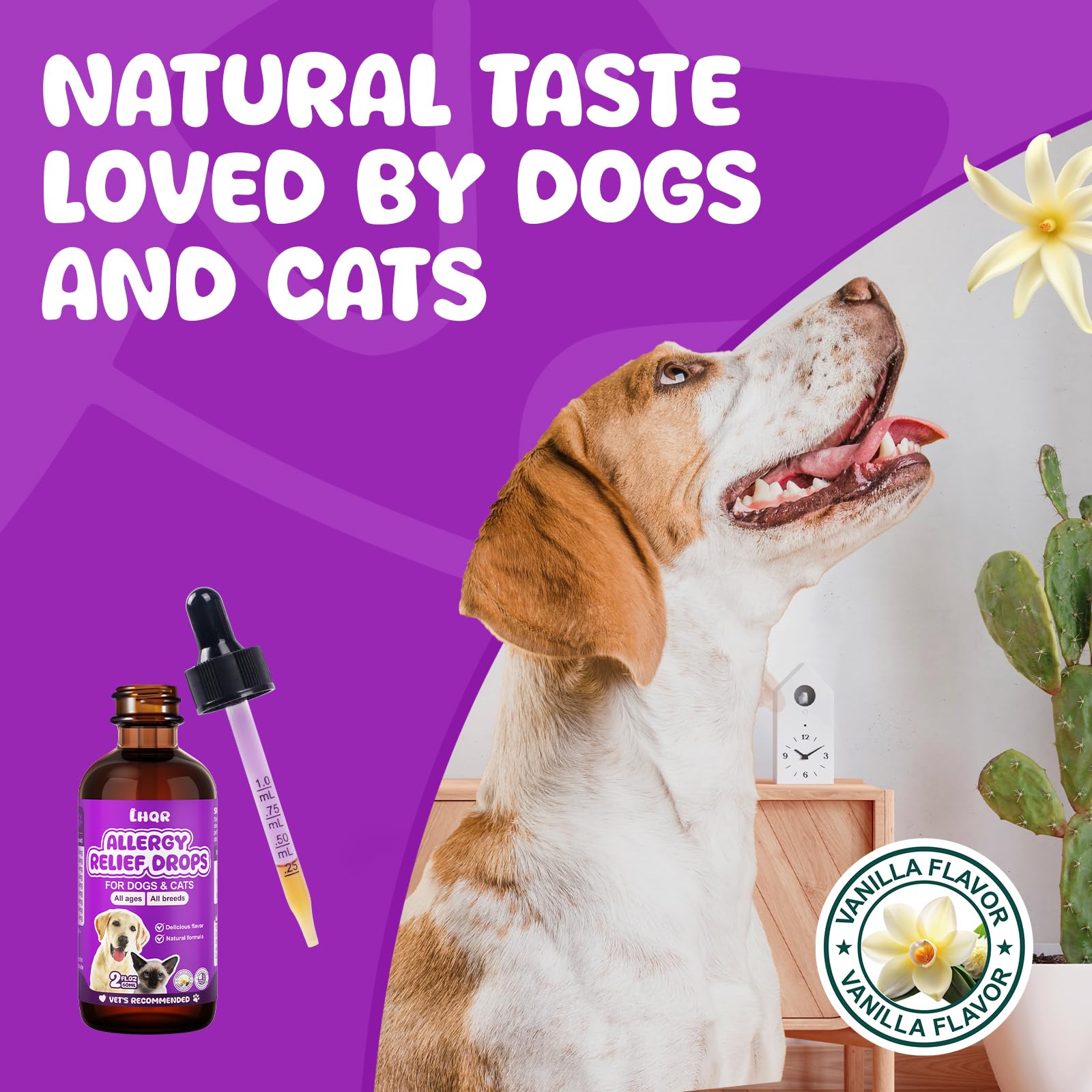 LHQR Liquid Allergy Drops bottle emphasizing digestive support benefits
