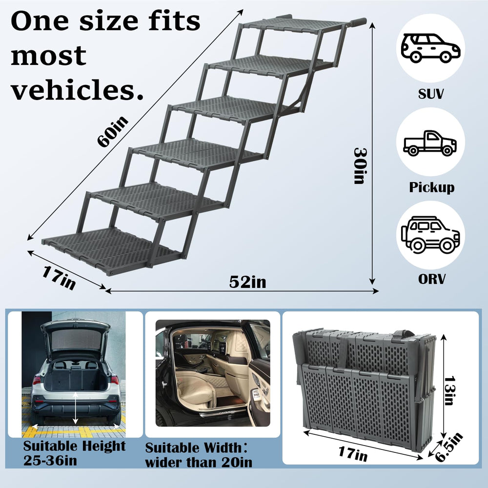 LIALEX wide dog ramp heavy-duty metal frame ensures stable support.