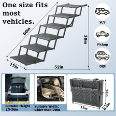 LIALEX wide dog ramp heavy-duty metal frame ensures stable support.