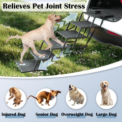 LIALEX wide dog ramp non-slip surface provides secure footing on wet days.