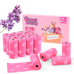 LIAYLILI poop bags rolls 256-count showcase bulk supply for long-term cleanup