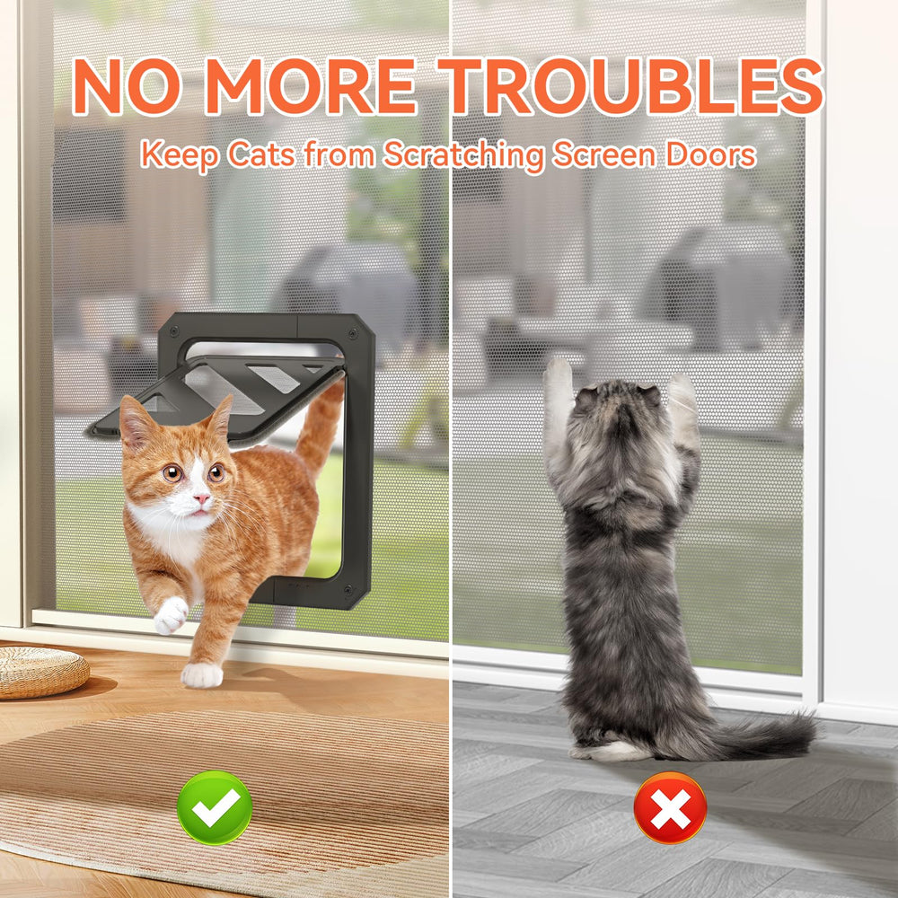 LIBBEPET cat door size guide displays frame and opening dimensions for fit