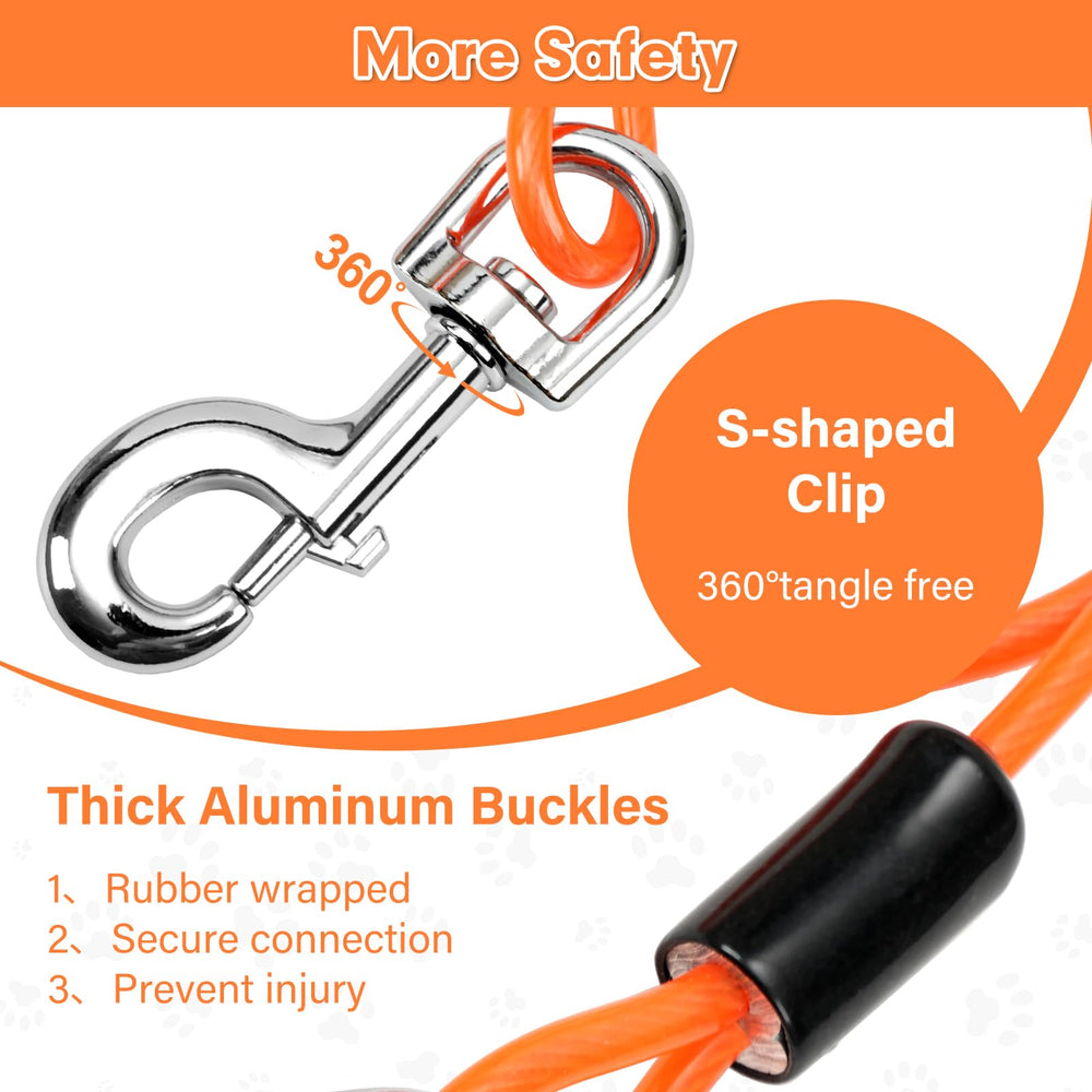 Libbipaw Chew Proof Leash Extender safety buckles protect with vinyl coating during handling