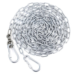 Libbipaw heavy-duty 10ft galvanized dog chain yard setup provides secure outdoor tethering for dogs up to 100 lbs.