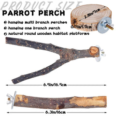 Libiline easy-install perch demonstrates secure in-cage attachment with bolts and wing nuts.