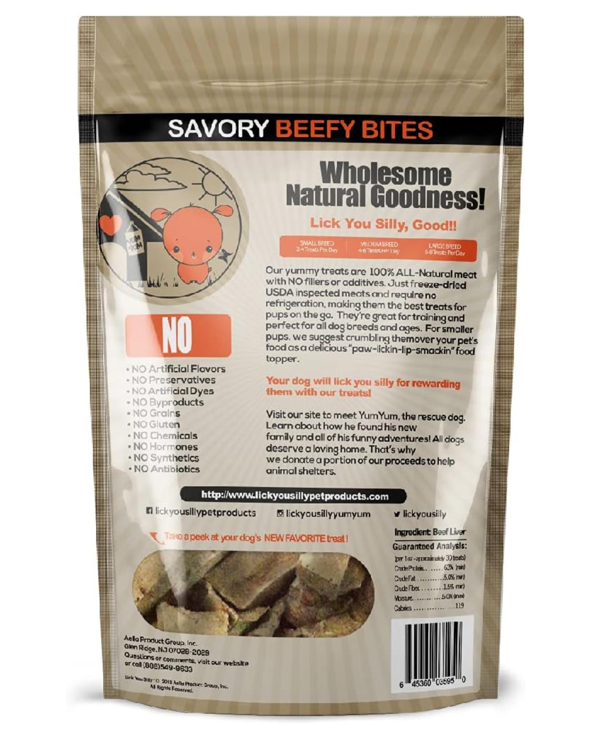 Lick You Silly beef-liver-treats closeup reveals crunchy texture ideal for training rewards.