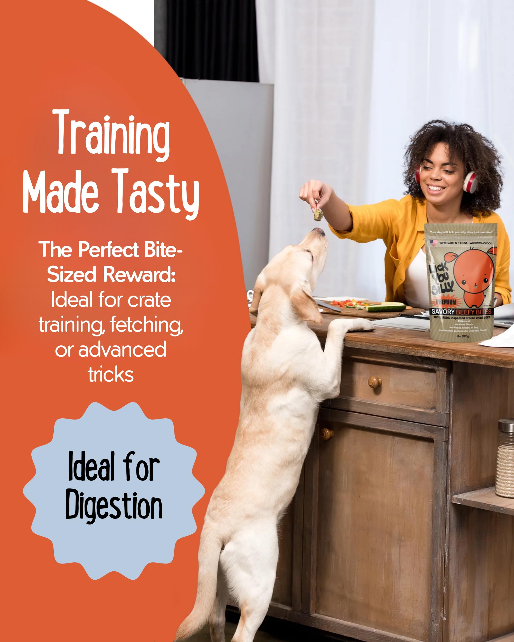 Lick You Silly beef-liver-treats-grain-free-diet underscores grain-free, easy-to-digest rewards.